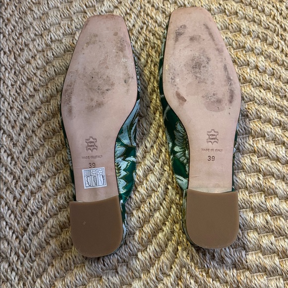 ANN MASHBURN Green Floral Mules - Picture 2 of 4